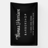 Zakelijk Handtekening Script Zwart Promotie Spandoek (Verticaal)