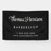 Zakelijk Handtekening Script Zwart Promotie Spandoek (Horizontaal)