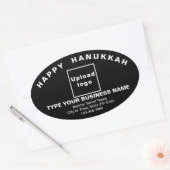Zakelijk Hanukkah-groet op zwarte ovale sticker (Envelop)