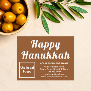 Zakelijk Hanukkah Kleine Bruine Platte Kerstkaart