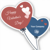 Zakelijk Happy Valentijnsdag Twee Hartballonnen Sticker (Voorkant)