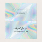 Zakelijk Holografisch Script Cadeaubon Visitekaartjes (Buitenkant ongevouwen)