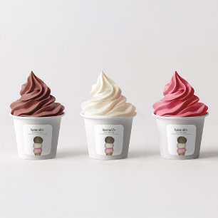 Zakelijk Ice Cream Cone Verpakkingslabel Vierkante Sticker
