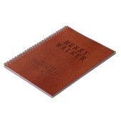 Zakelijk ingegraveerd, gepersonaliseerd leder van  notitieboek (Linkerzijde)
