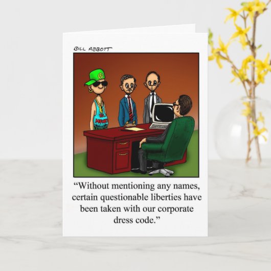 Zakelijk kantoor Humor Blank Wenskaart Kaart (Gele Bloem)