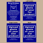 Zakelijk kerstblauw vouwbaar Wenskaart Kaart