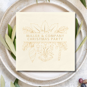 Zakelijk kerstfeest gepersonaliseerd folie servetten