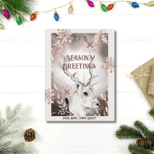 Zakelijk kerstkaart Woodland Seasons Wensen Feestdagenkaart
