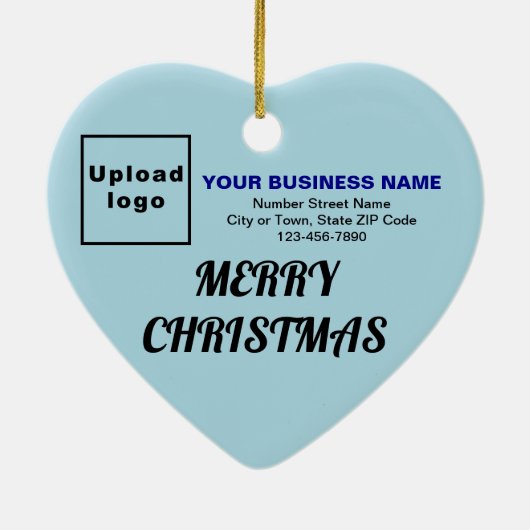 Zakelijk kerstlicht blauw hart keramisch ornament (Achterkant)