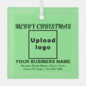 Zakelijk kerstlicht groen vierkant glas ornament (Voorkant)