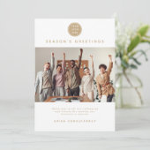 Zakelijk Kerstmis Modern Corporate Team | Goud Feestdagenkaart (Staand voorkant)