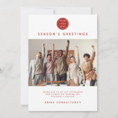 Zakelijk Kerstmis Modern Corporate Team | Rood Feestdagenkaart (Voorkant)