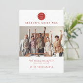 Zakelijk Kerstmis Modern Corporate Team | Rood Feestdagenkaart (Staand voorkant)