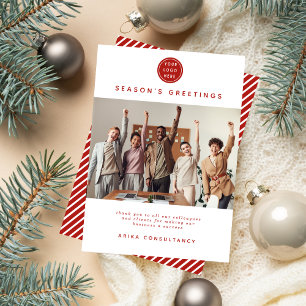 Zakelijk Kerstmis Modern Corporate Team   Rood Feestdagenkaart