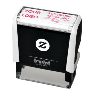 Zakelijk Logo Adres Bedrijf Gematigd Gepersonalise Zelfinktende Stempel