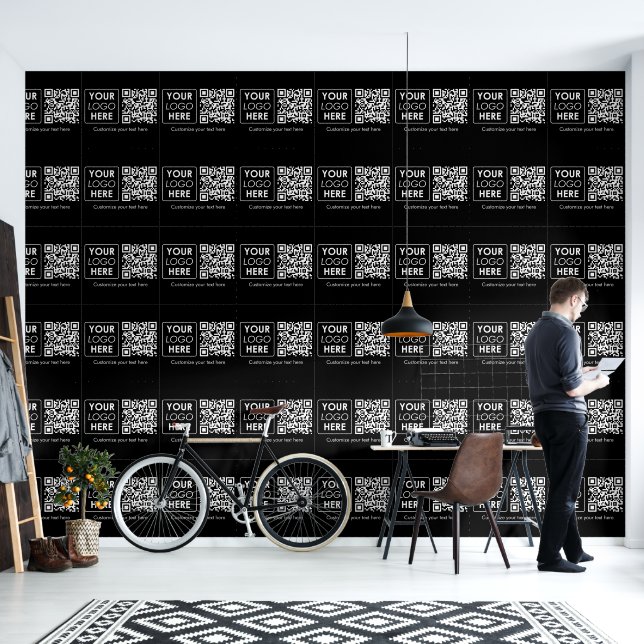 Zakelijk logo Bedrijfs Eenvoudige QR-code Tekst Ka Behang (Woonkamer)