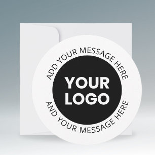 Zakelijk logo & bewerkbare tekst Wit & Zwart Feestdagenkaart