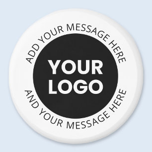Zakelijk logo & bewerkbare tekst Wit & Zwart Magneet