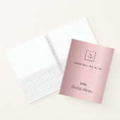 Zakelijk logo blush roze elegant monogram notitieboek (Binnen)