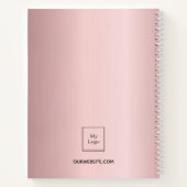 Zakelijk logo blush roze elegant monogram notitieboek (Achterkant)