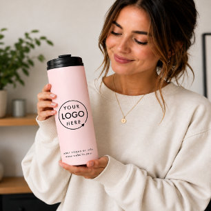 Zakelijk Logo Blush Roze Modern Minimalistisch Thermosbeker