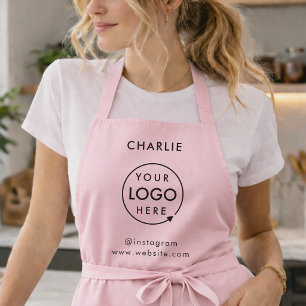 Zakelijk Logo Blush Roze Werknemers Personeelsna Schort