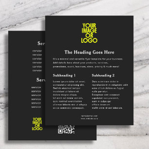 Zakelijk logo Elegante Prijslijst QR-code Zwart Flyer