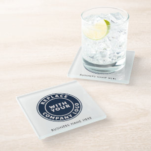 Zakelijk logo en bedrijfsnaam Corporate Custom Glazen Onderzetter