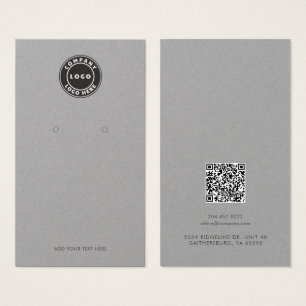 Zakelijk logo en QR-code oorbellen displaykaart Visitekaartje
