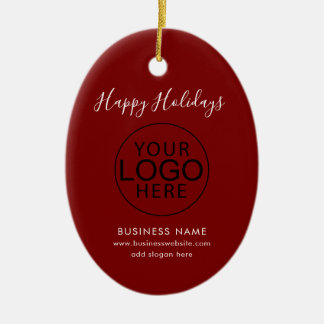 Zakelijk logo en QR-code script Feestelijke kerst Keramisch Ornament
