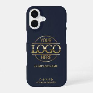 Zakelijk logo en social media Navy-blauw promotie iPhone 16 Hoesje