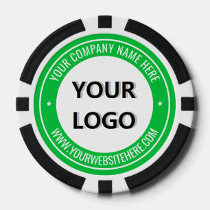Zakelijk logo en tekst merk pokerchips voorbeeld