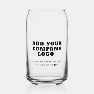 Zakelijk logo en website bedrijfspromotie blikvorm glas