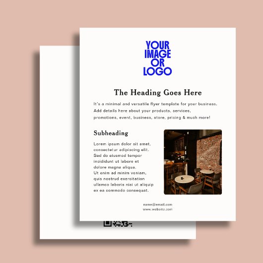 Zakelijk logo foto elegante QR-code wit Flyer