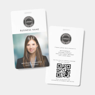 Zakelijk Logo Foto ID met QR Code Bedrijfsidentifi Badge