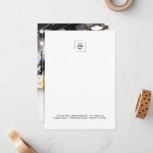 Zakelijk Logo Foto Modern Minimalistisch Wit Notitiekaartje