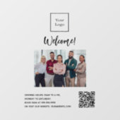Zakelijk logo foto welkom openingsuren QR-code Raamsticker (Vel)