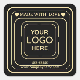 Zakelijk logo "Gemaakt met liefde" Vierkante Sticker