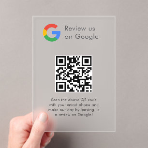 Zakelijk logo Google Reviews website scan Acryl Uitnodigingen