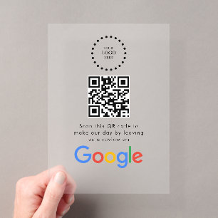 Zakelijk logo Google Reviews website scan  Acryl Uitnodigingen