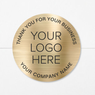 Zakelijk Logo Goud Bedankt Ronde Sticker