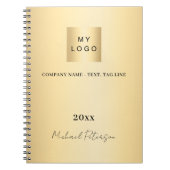 Zakelijk logo gouden elegante naam script notitieboek (Voorkant)