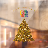 Zakelijk logo gouden kerstboom raamsticker (Vel 2)