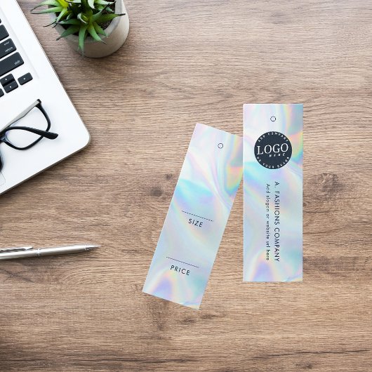 Zakelijk logo holografische kleding prijskaartje mini visitekaartjes