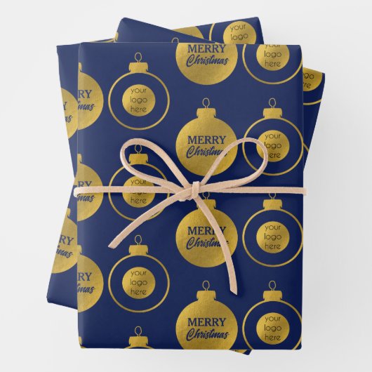 Zakelijk Logo Kerstversiering Kaart Inpakpapier Vel (In situ)