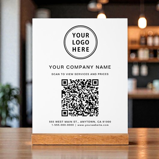 Zakelijk Logo Maak Uw QR-Code Wit Acryl Bord