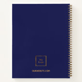 Zakelijk logo marineblauw goud naam schrift notitieboek (Achterkant)