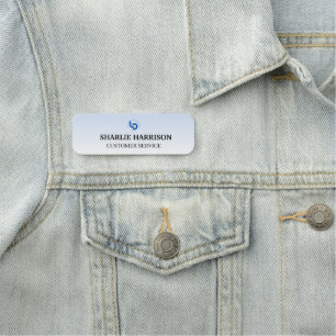 Zakelijk logo Minimaal blauw Personeel Medewerke Naamplaatje