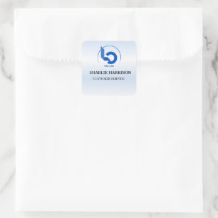 Zakelijk logo Minimaal blauwe personeelskaart Vierkante Sticker