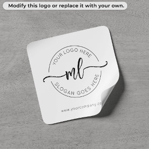 Zakelijk Logo Minimalistisch Aangepast Monogram Be Vierkante Sticker